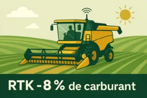Moissonneuse équipée RTK – économie 8 % de carburant