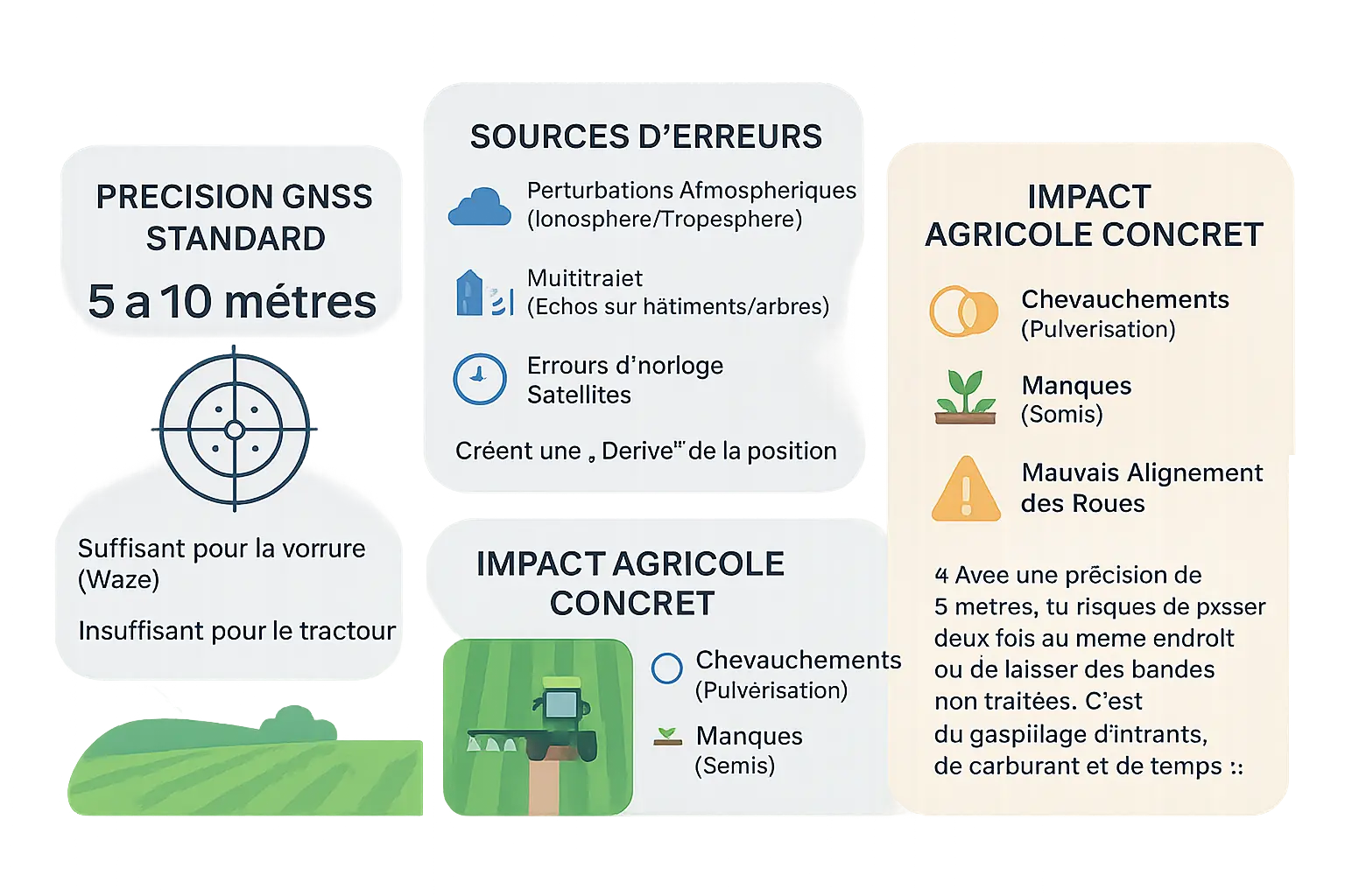 Comparaison des précisions GNSS et besoins agricoles