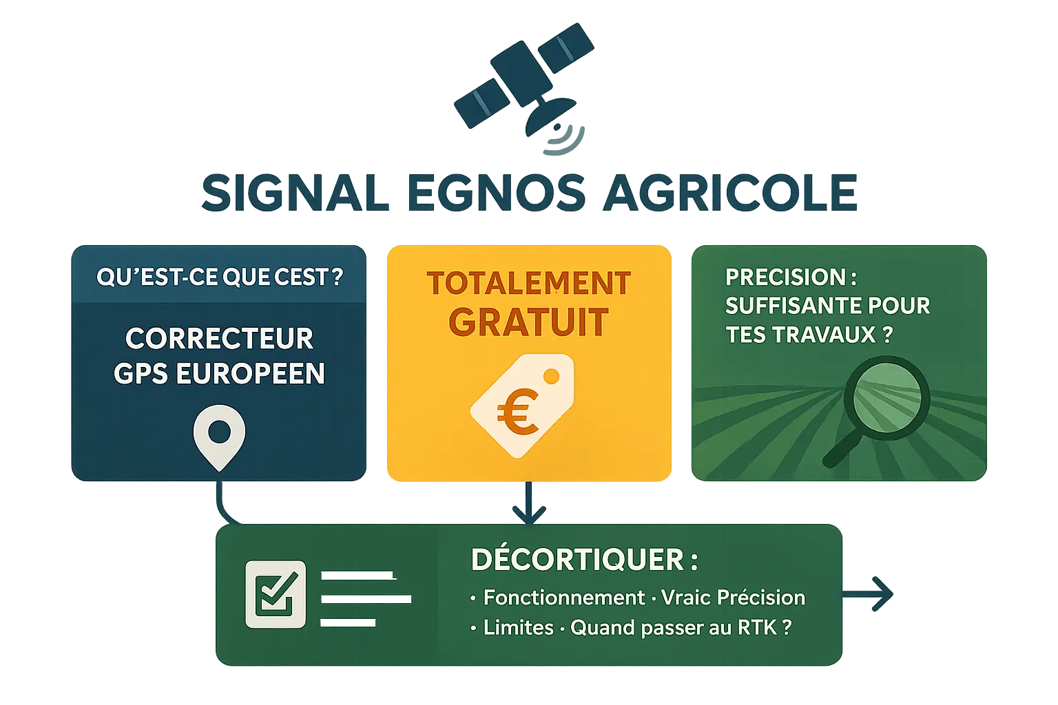 Infographie sur le signal EGNOS en agriculture