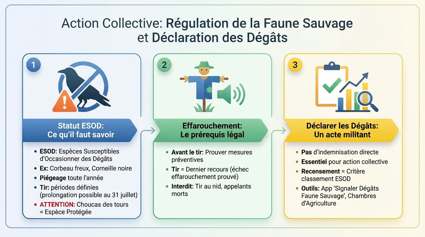Agriculteurs réunis pour discuter de la régulation des corvidés et du signalement des dégâts sur maïs