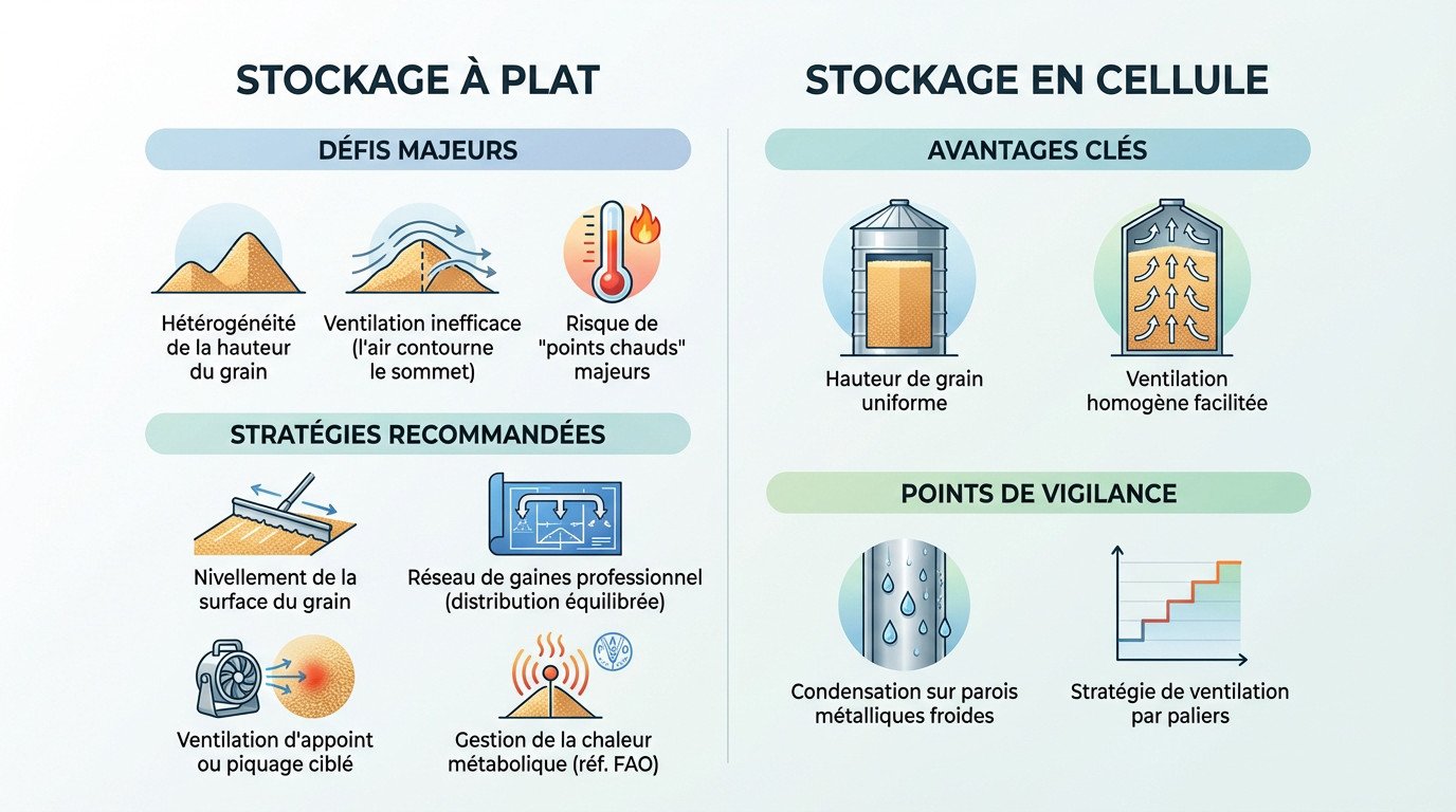 <strong>Schéma comparatif illustrant la circulation de l'air</strong>