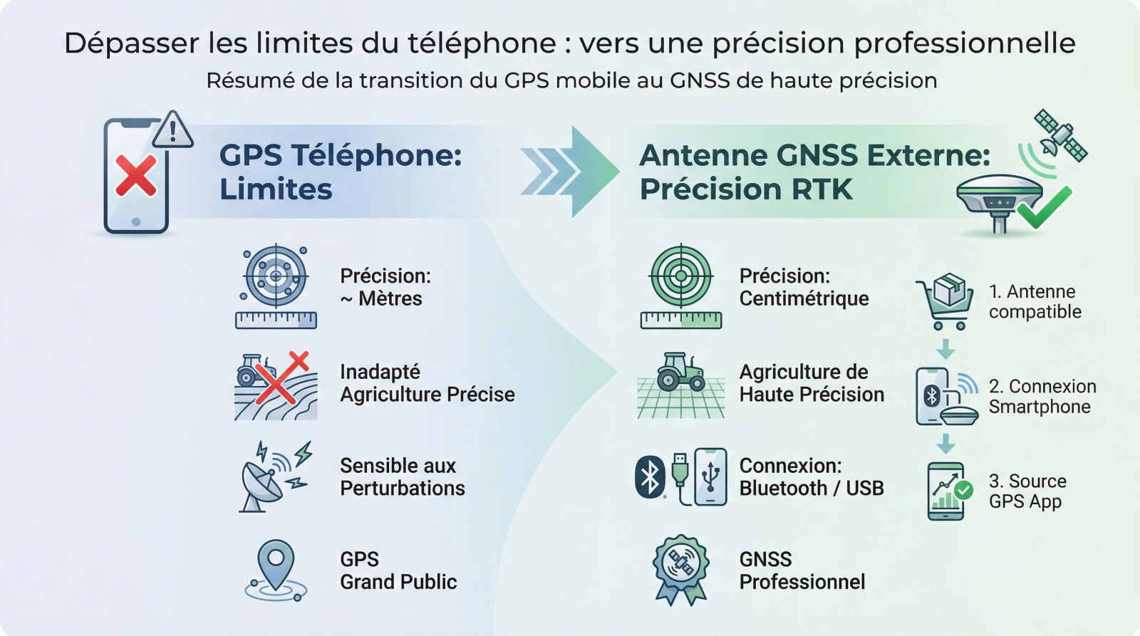 Agriculteur utilisant une application de guidage sur smartphone pour l'épandage précis