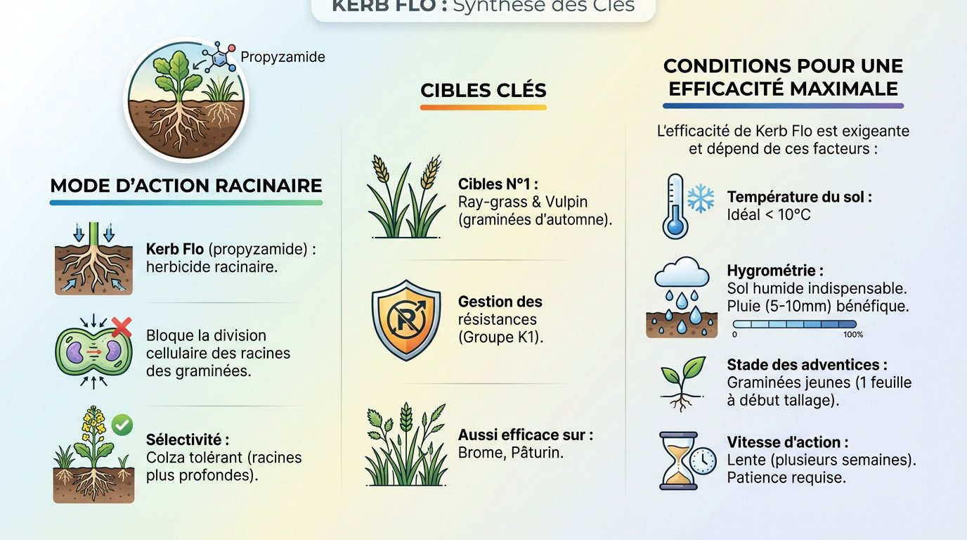 <strong>Schéma explicatif des conditions optimales pour l’application du Kerb Flo sur colza</strong>“>
</p>
<h2 id=