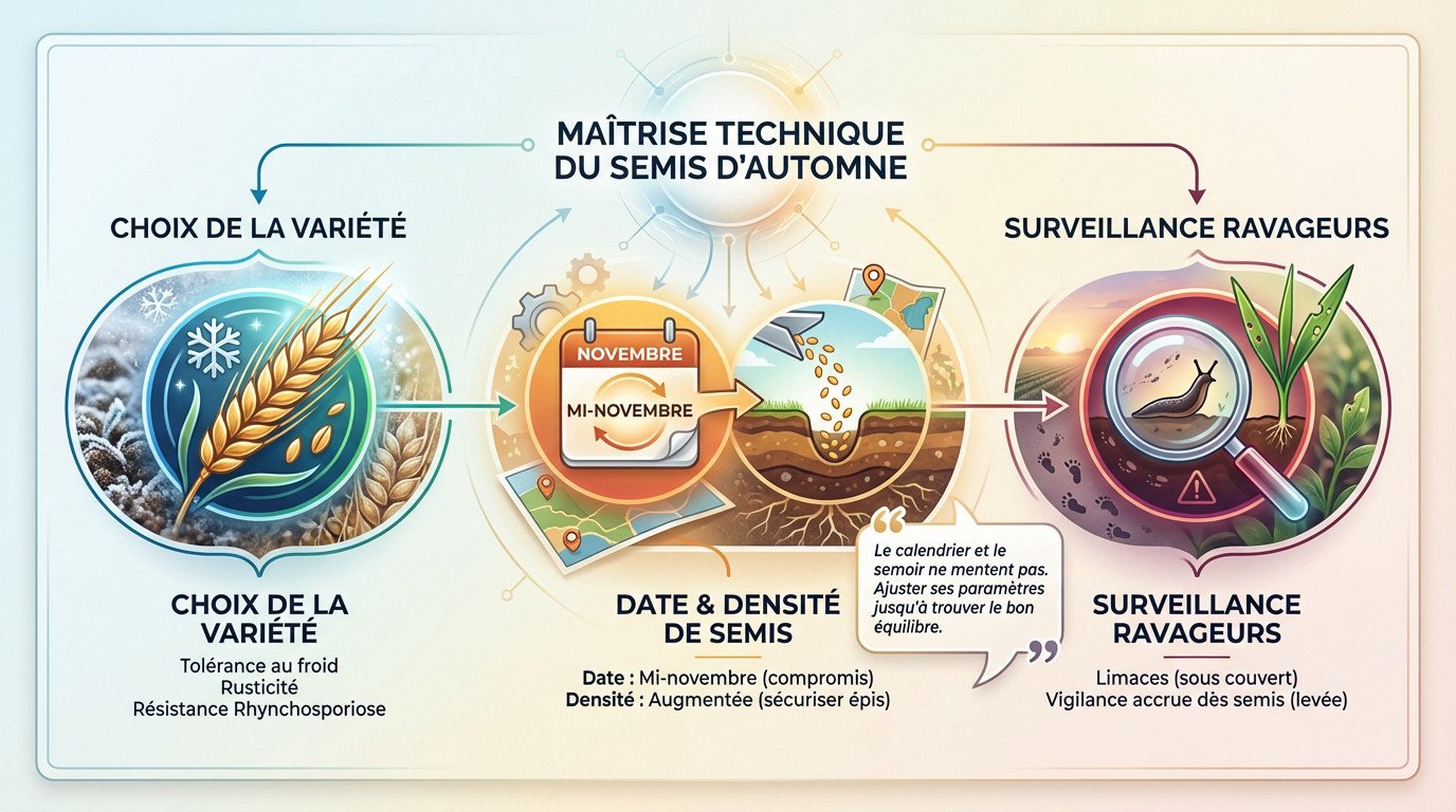 Semoir semis direct dans un couvert végétal pour orge de printemps