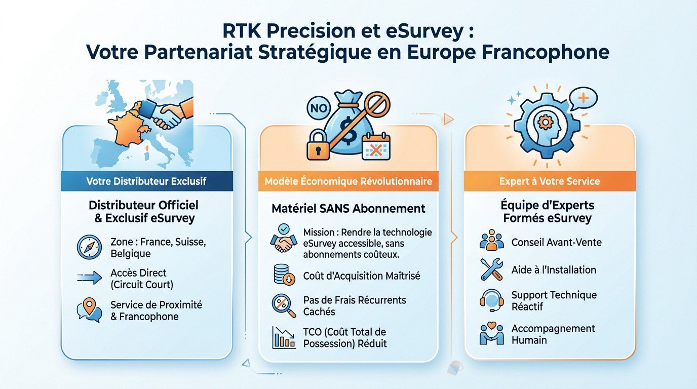 <strong>Partenariat exclusif entre RTK Precision et eSurvey pour l'agriculture de précision</strong>