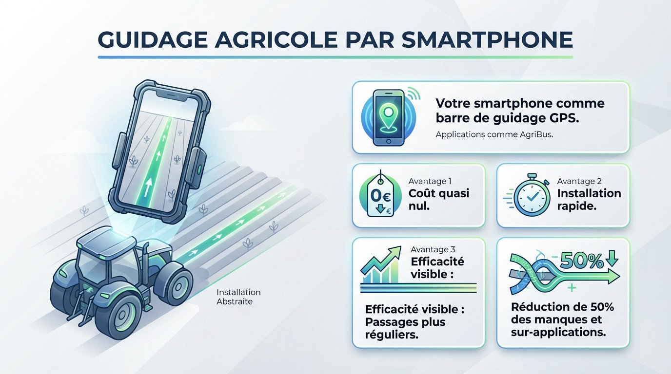 Installation d'un smartphone avec application de guidage agricole sur un quad pour l'épandage anti-limaces