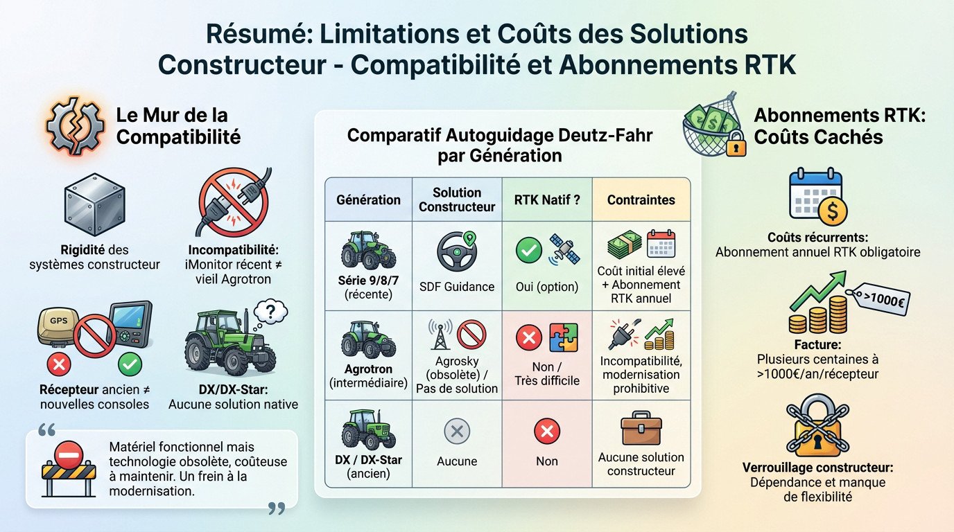 Comparaison des coûts et de la compatibilité des systèmes de guidage Deutz-Fahr
