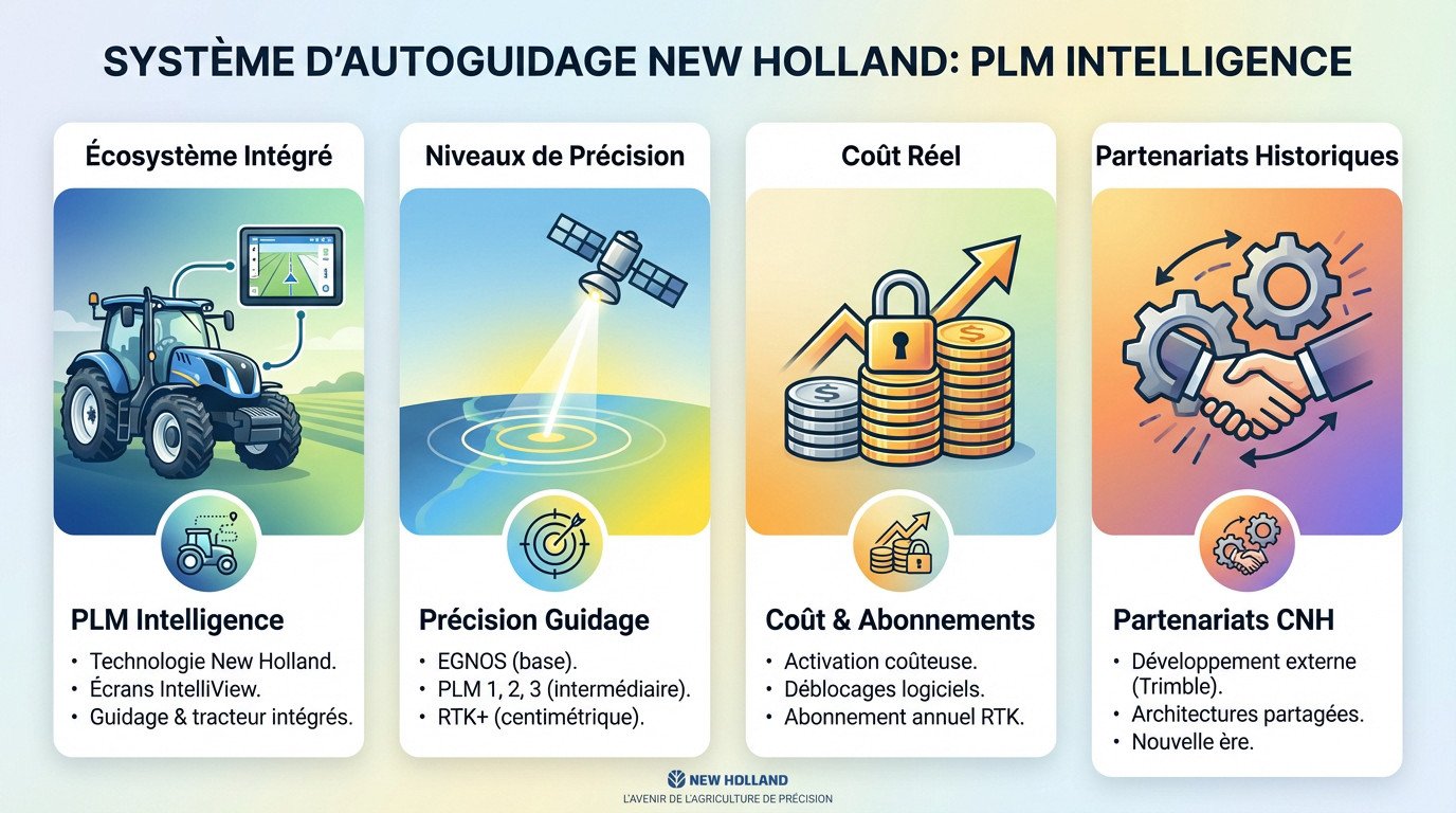Système d'autoguidage New Holland PLM Intelligence intégré dans un tracteur T7